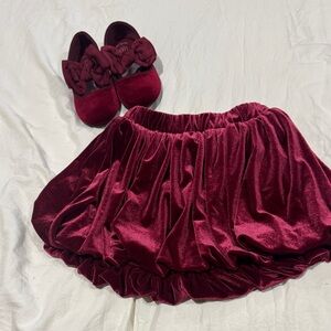 Elegant Velvet Burgundy Skirt size 4-5
